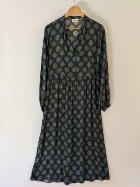 Hartford Green and Black Polka Midi Dress